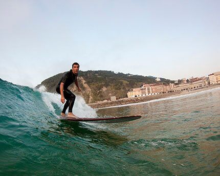 Surfing in the Basque Country in Spain