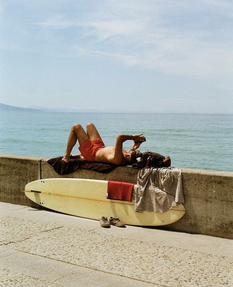 Surfing Biarritz, France