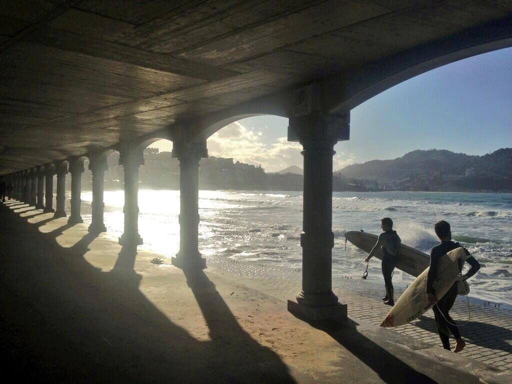 Surfing San Sebastian, Basque Country