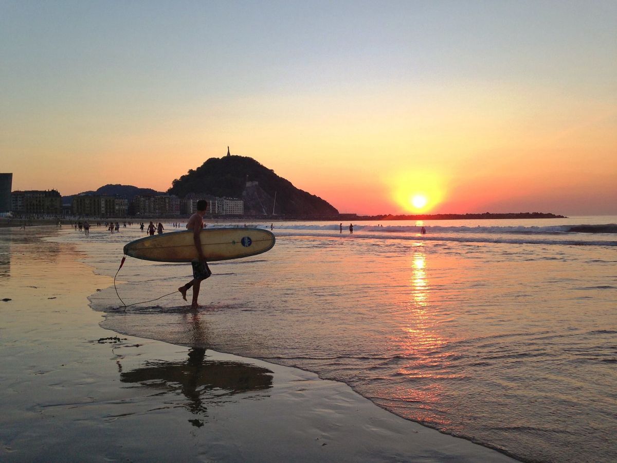 Zurriola beach, San Sebastian, Spain